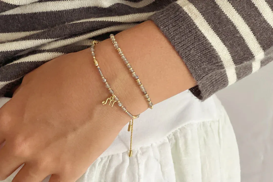 Boho Betty Scorpio Zodiac Gemstone Gold Bracelet NEW