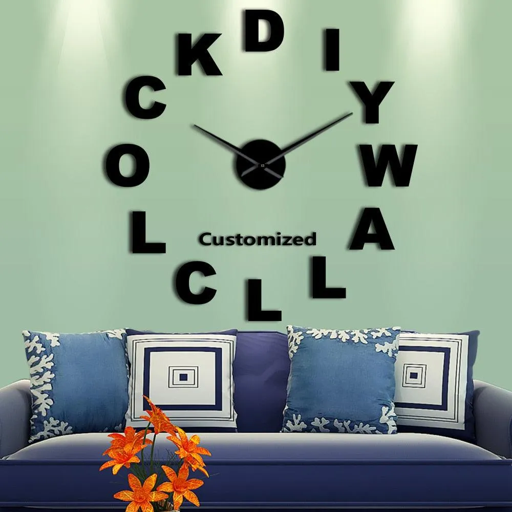 Drop Shipping Custom DIY Mirror Wall Sticker Acrylic Surface Figures Home Decor Giant Wall Art
