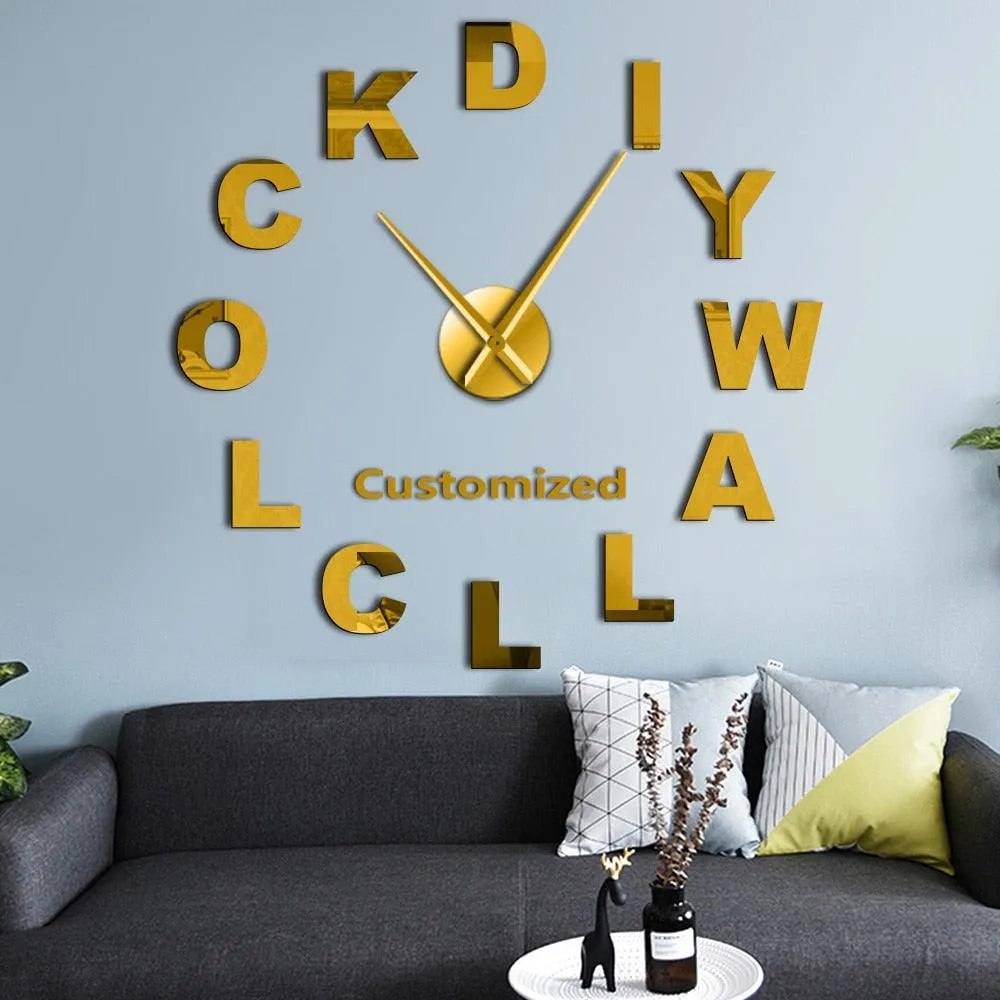 Drop Shipping Custom DIY Mirror Wall Sticker Acrylic Surface Figures Home Decor Giant Wall Art