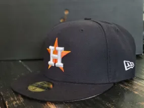 New Era 5950 Authentic Houston Astros Navy Blue Baseball Fitted Hat Men