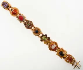 Victorian, 14K Yellow Gold Enamel Bracelet